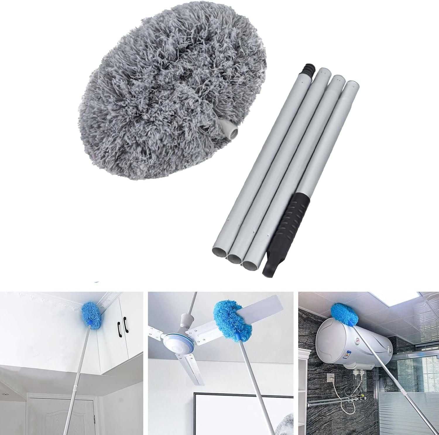 Washable Ceiling Fan Cleaner DWashable Ceiling Fan Cleaner Duster with 140 cm Long Handle – Flexible Microfiber Dust Cleaner for Fans, Corners & High Areasuster