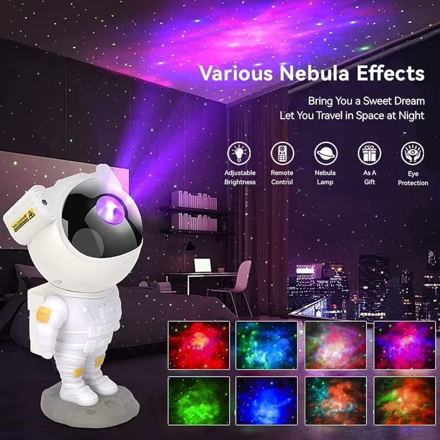Astronaut Galaxy Projector – 360° Magnetic Starry Night Light with Remote