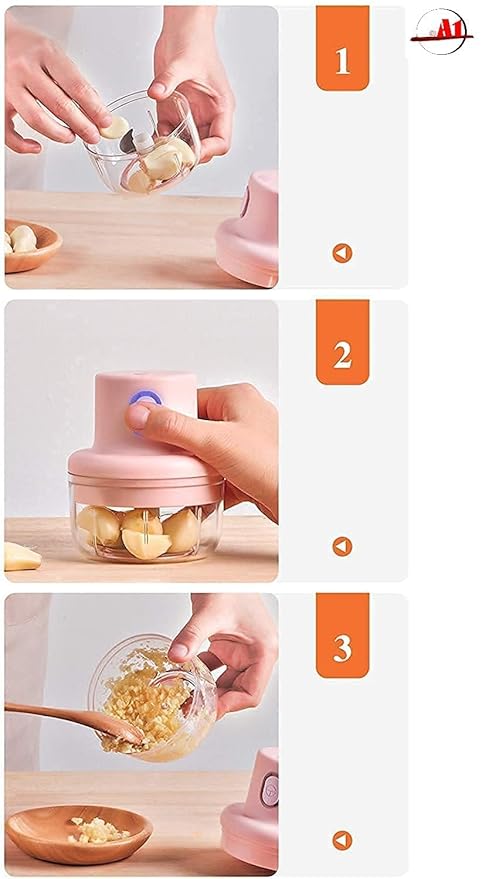 Electric Mini Garlic Chopper – Portable Wireless Food Processor
