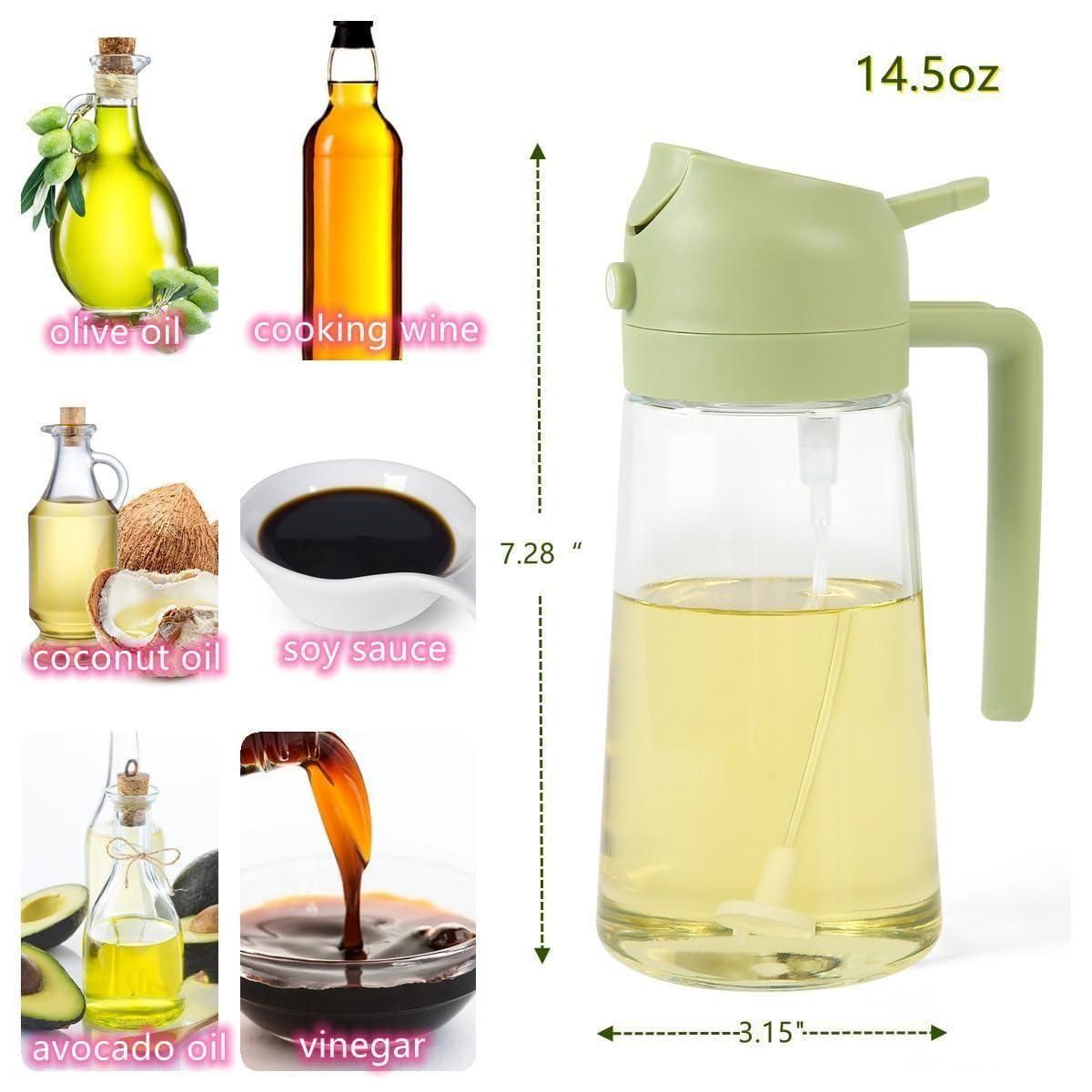 Premium 2-in-1 Oil Sprayer & Dispenser Bottle (500ml)