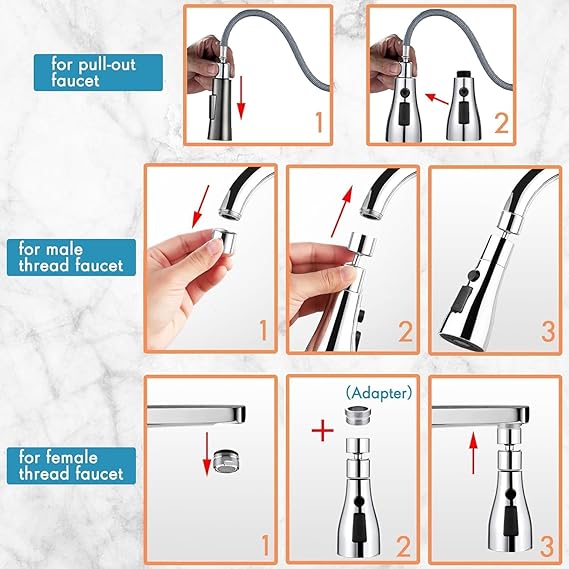 360° Flexible Tap Extender  | 3-Mode Anti-Splash Faucet