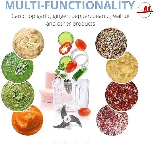 Electric Mini Garlic Chopper – Portable Wireless Food Processor