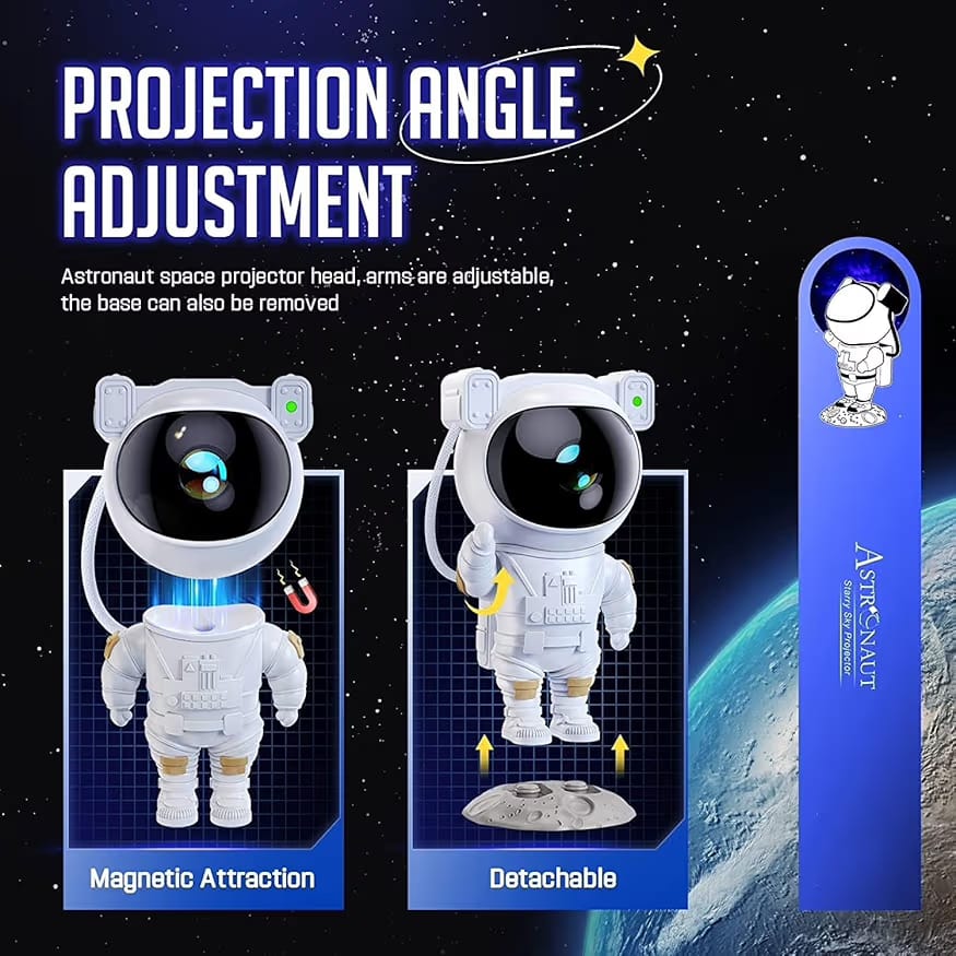 Astronaut Galaxy Projector – 360° Magnetic Starry Night Light with Remote