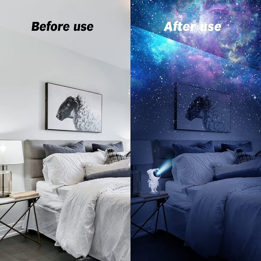 Astronaut Galaxy Projector – 360° Magnetic Starry Night Light with Remote