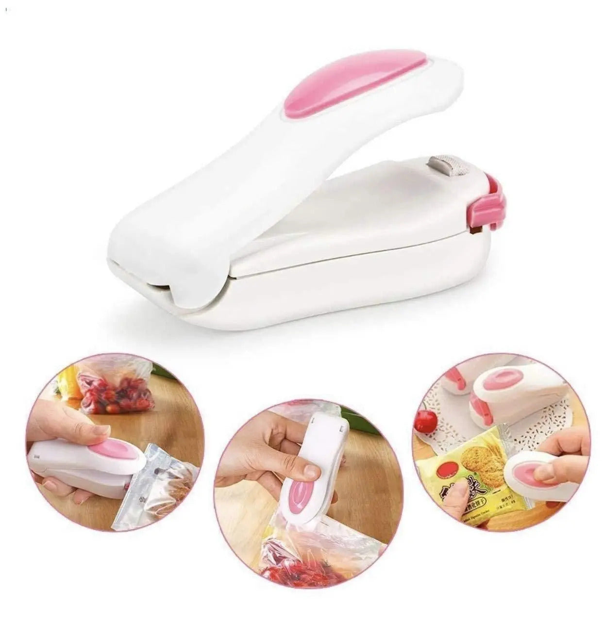 Portable Mini Sealing Machine – Battery Operated Handheld Heat Sealer Instantly Seal Food & Snack Bags | Keep Items Fresh | No Power Required